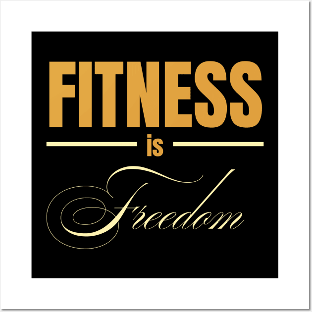 FITNESS IS Freedom (DARK BG) | Minimal Text Aesthetic Streetwear Unisex Design for Fitness/Athletes | Shirt, Hoodie, Coffee Mug, Mug, Apparel, Sticker, Gift, Pins, Totes, Magnets, Pillows Wall Art by design by rj.